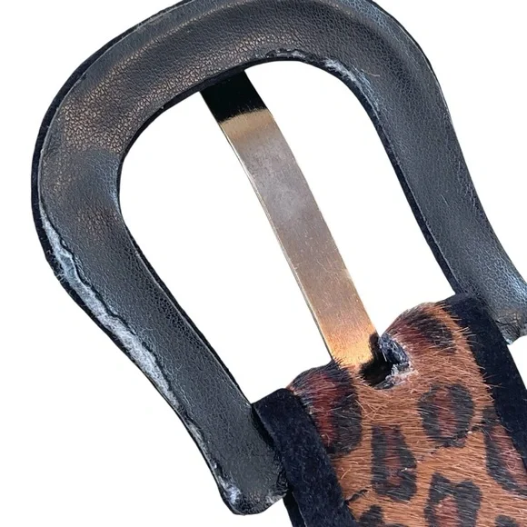 Suzi Roher Wide Waist Oversized Leopard Print Belt Calf Hair  display picture 1